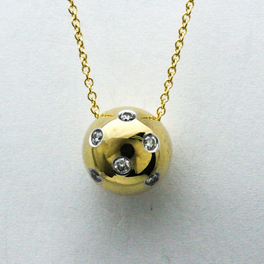 Tiffany Platinum Yellow Diamond Dots Ball Necklace